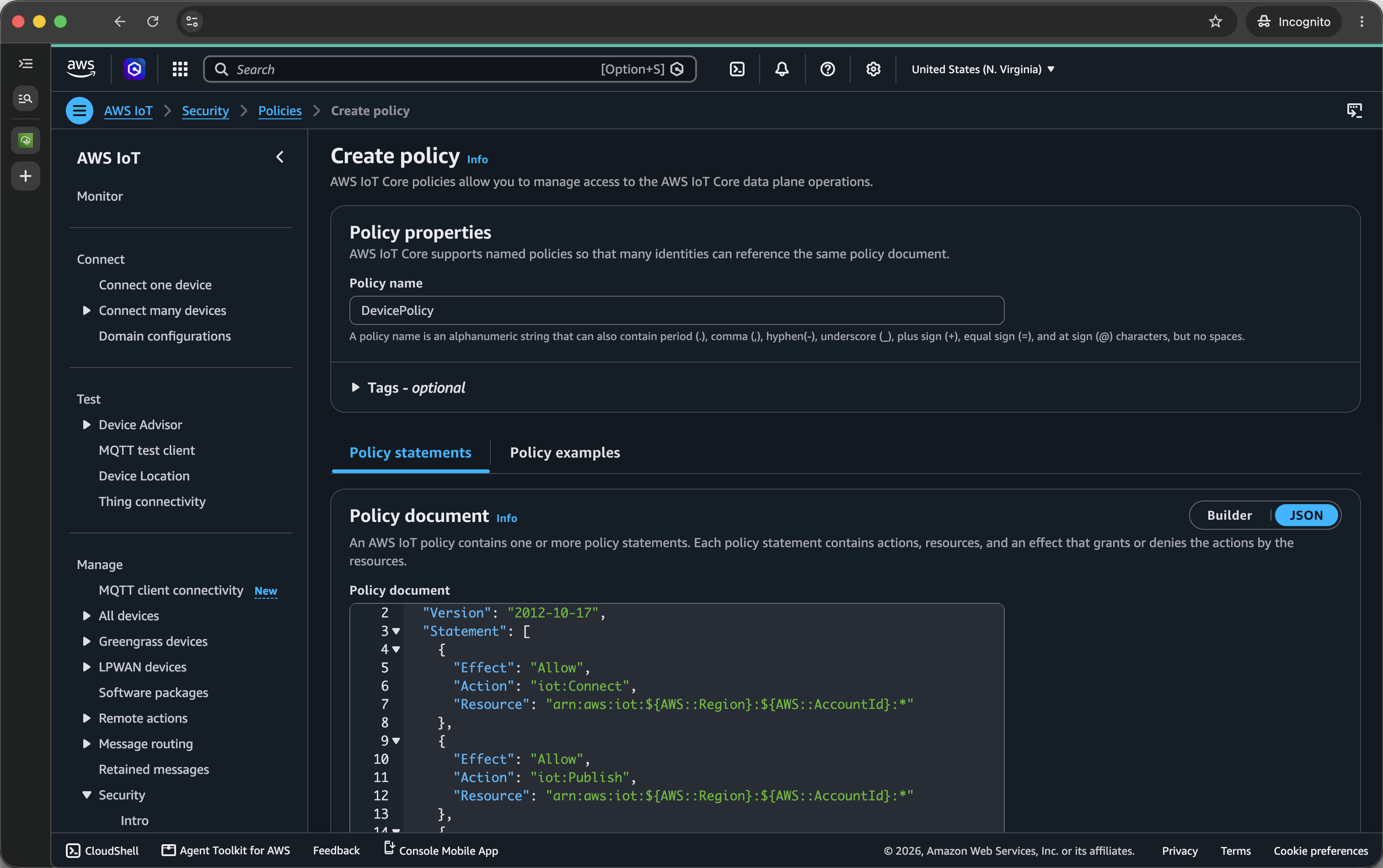 Create policy