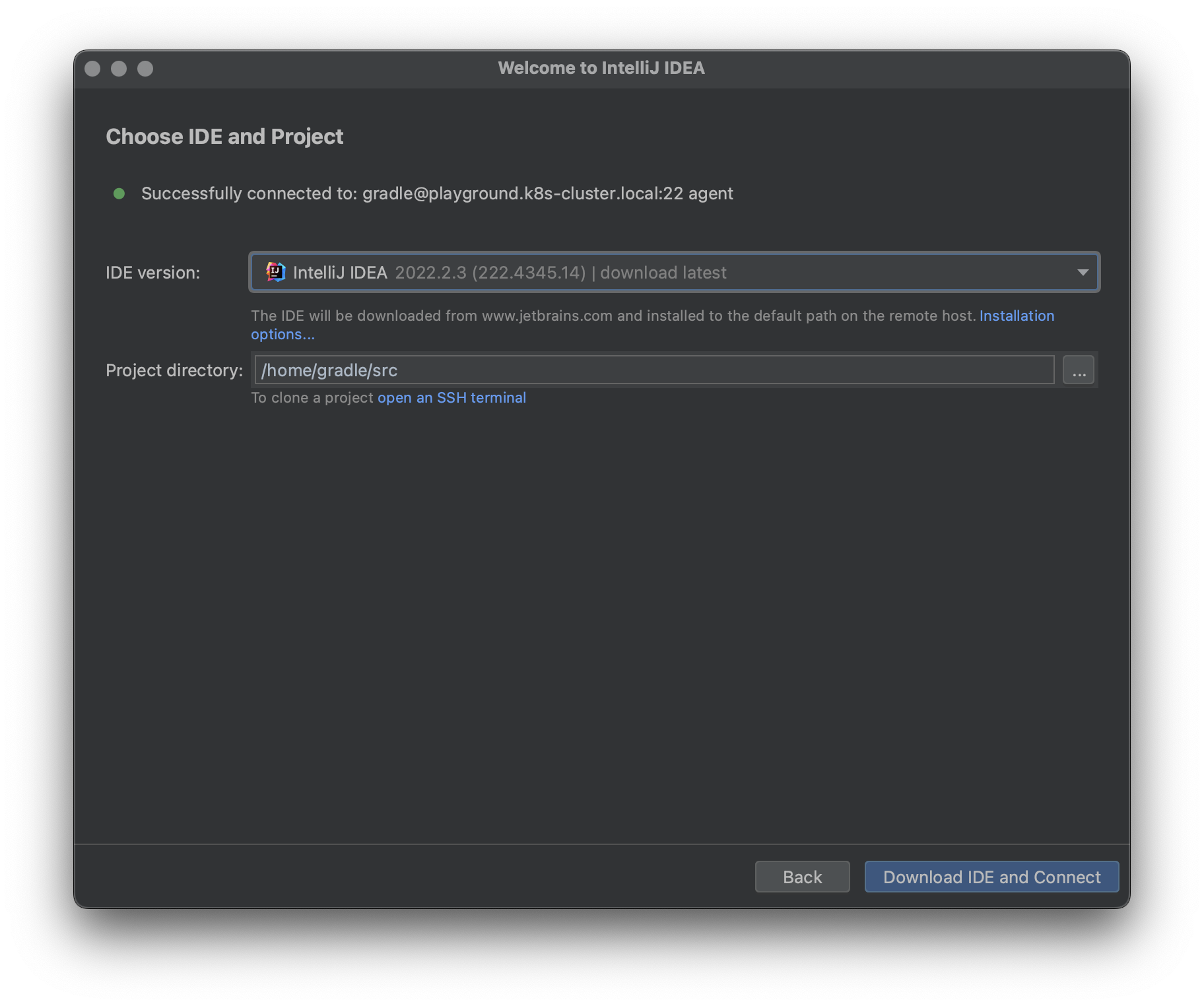 Choose IDE and Project