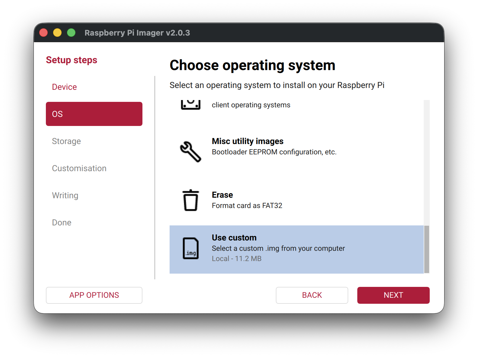 Raspberry Pi Imager v2.0.3