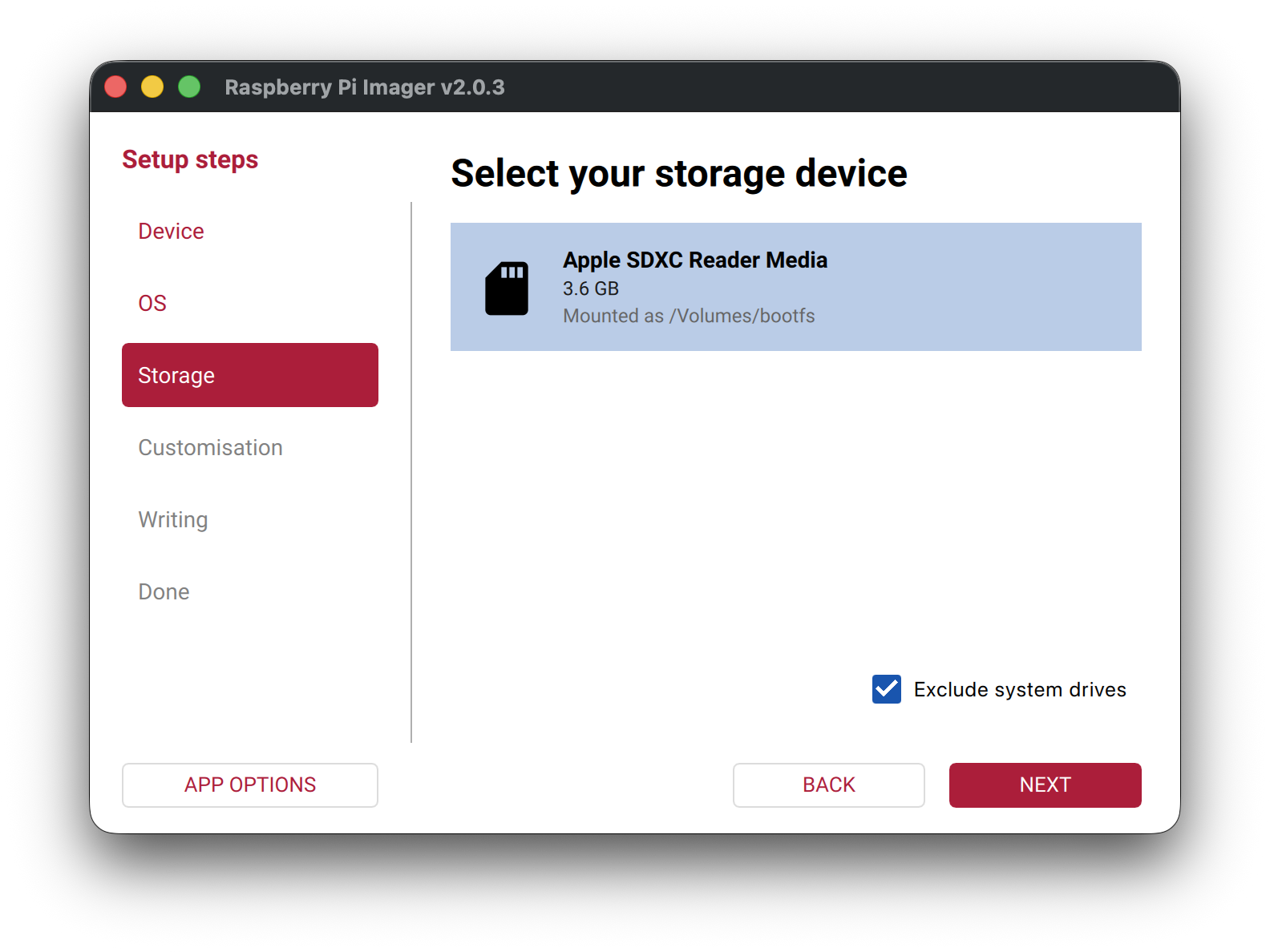 Raspberry Pi Imager v2.0.3