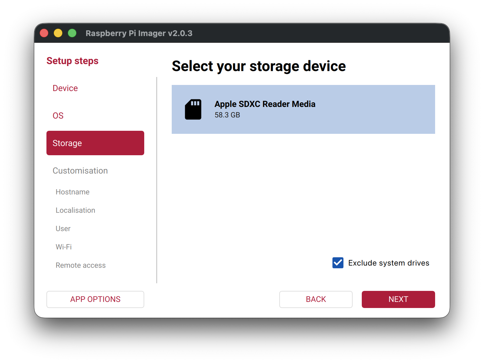 Raspberry Pi Imager v2.0.3