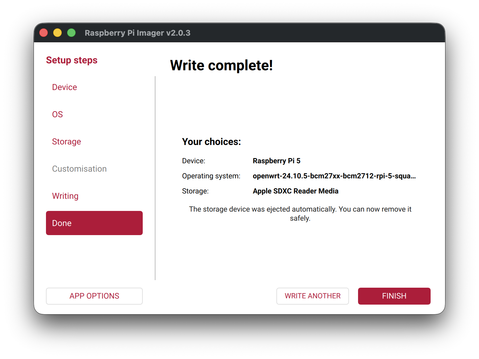 Raspberry Pi Imager v2.0.3