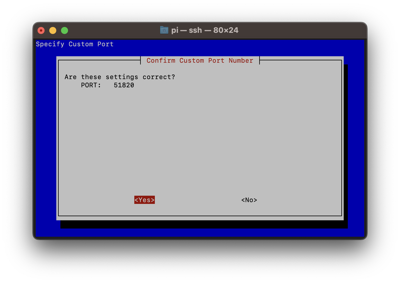 Confirm Custom Port Number