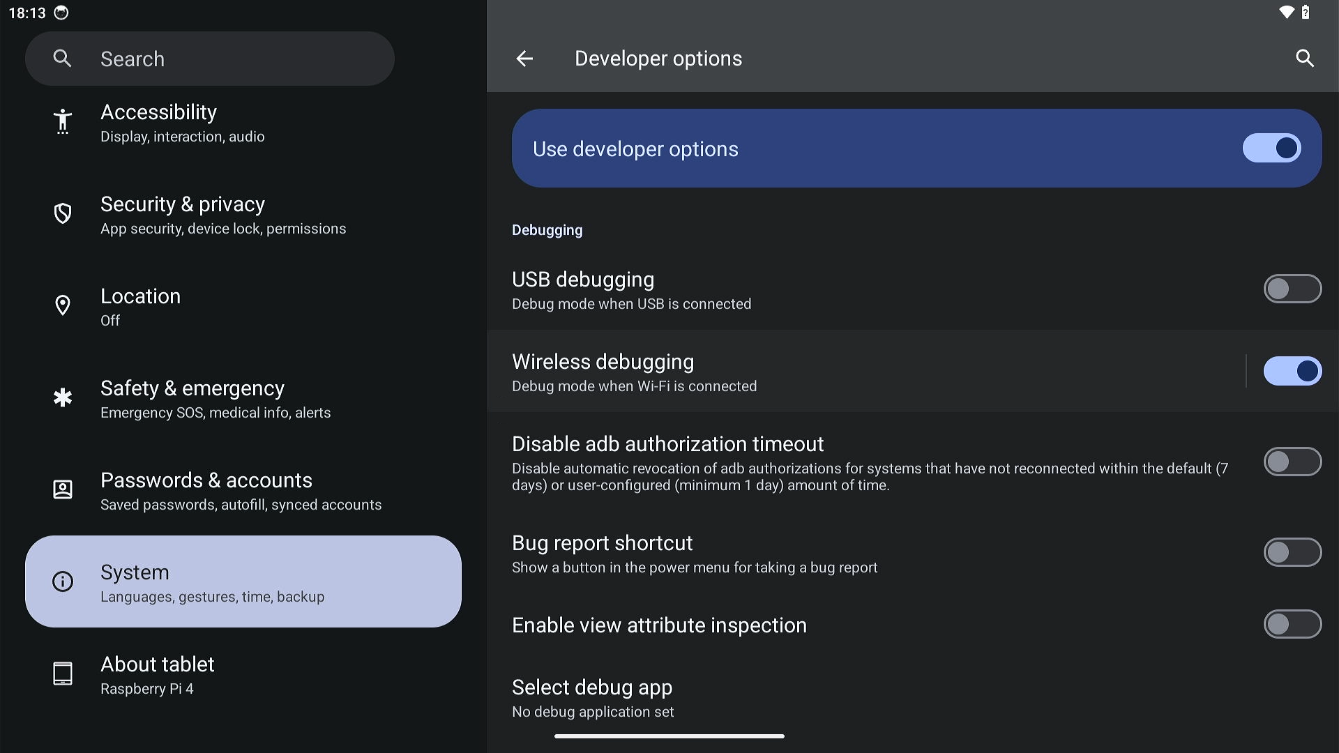 Wireless debugging