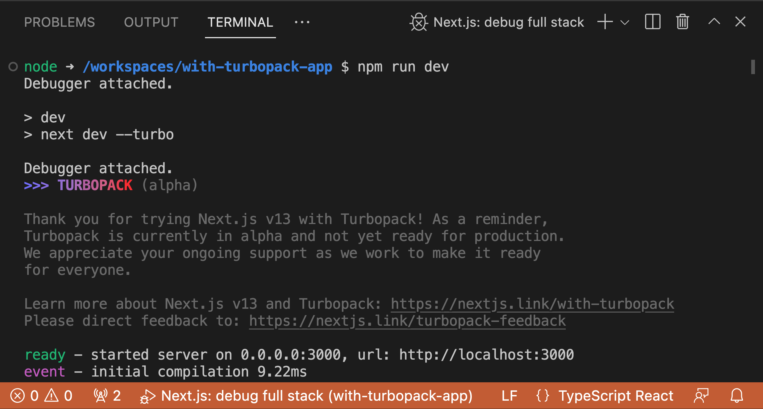 Next.js: debug server-side