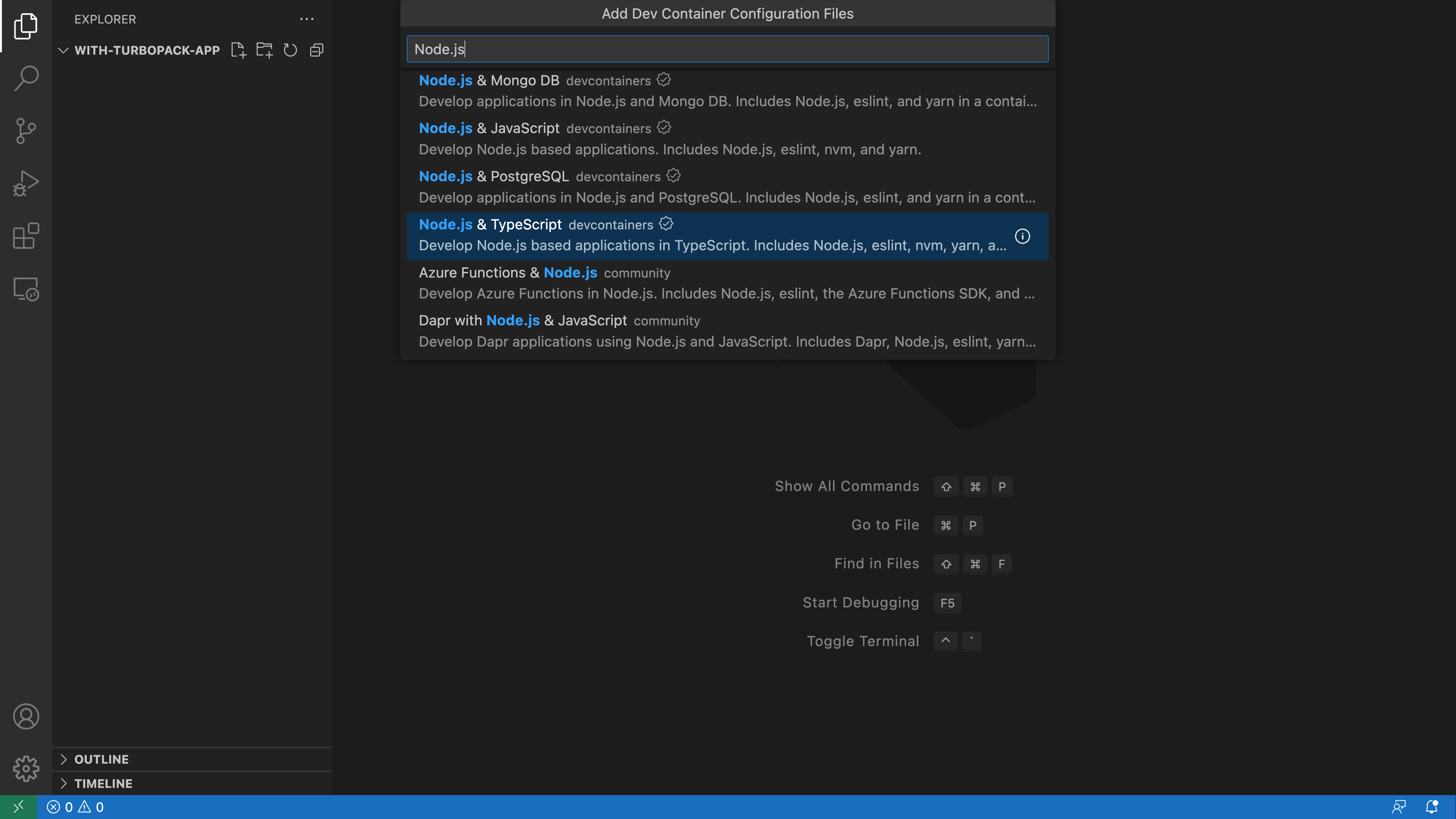 Dev Containers: Add Dev Container Configuration Files...